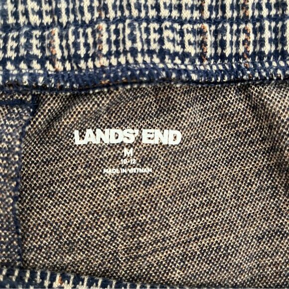 Land's End Women's Sport Knit Tapered Leg Pull On Pants Navy Plaid Size M - Picture 5 of 11